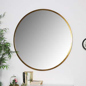 Large Round Gold Mirror