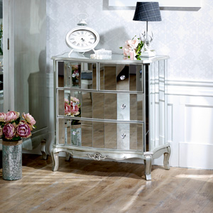 Half Moon Mirrored Console Table