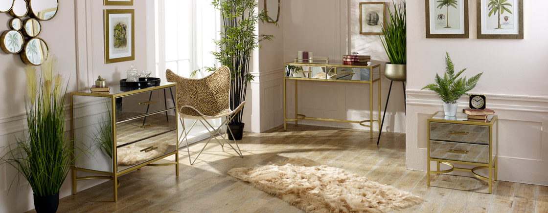 Venus Range Gold Mirrored Furniture Melody Maison