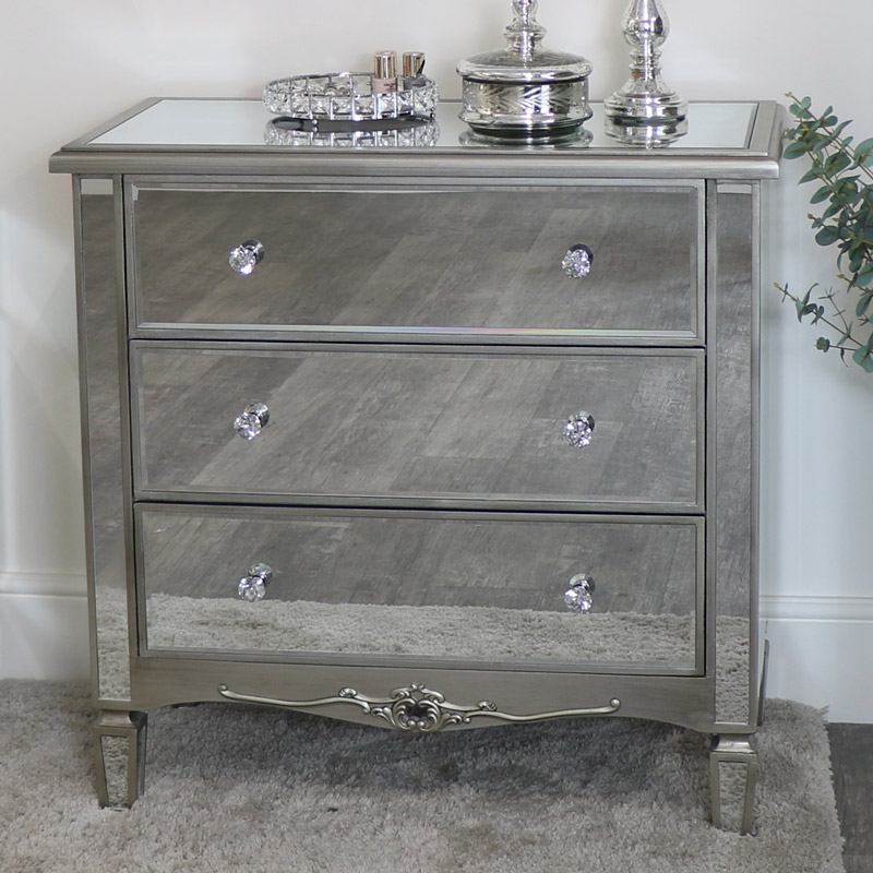 3 Drawer Mirrored Chest Of Drawers Tiffany Range - Mirrored Chest Of Drawers The Range 3 Drawer Mirrored Chest Of Drawers Tiffany Range - Mirrored Chest Of Drawers The Range