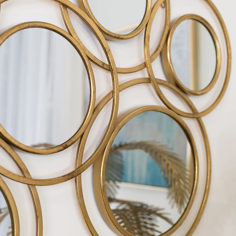 Abstract Multi Circle Gold Mirror 70cm x 130cm