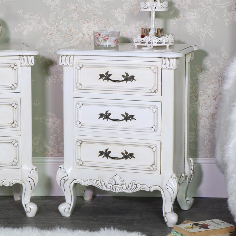 Cream Dressing Table Set, Chest of Drawers and Pair of Bedsides - Limoges Range