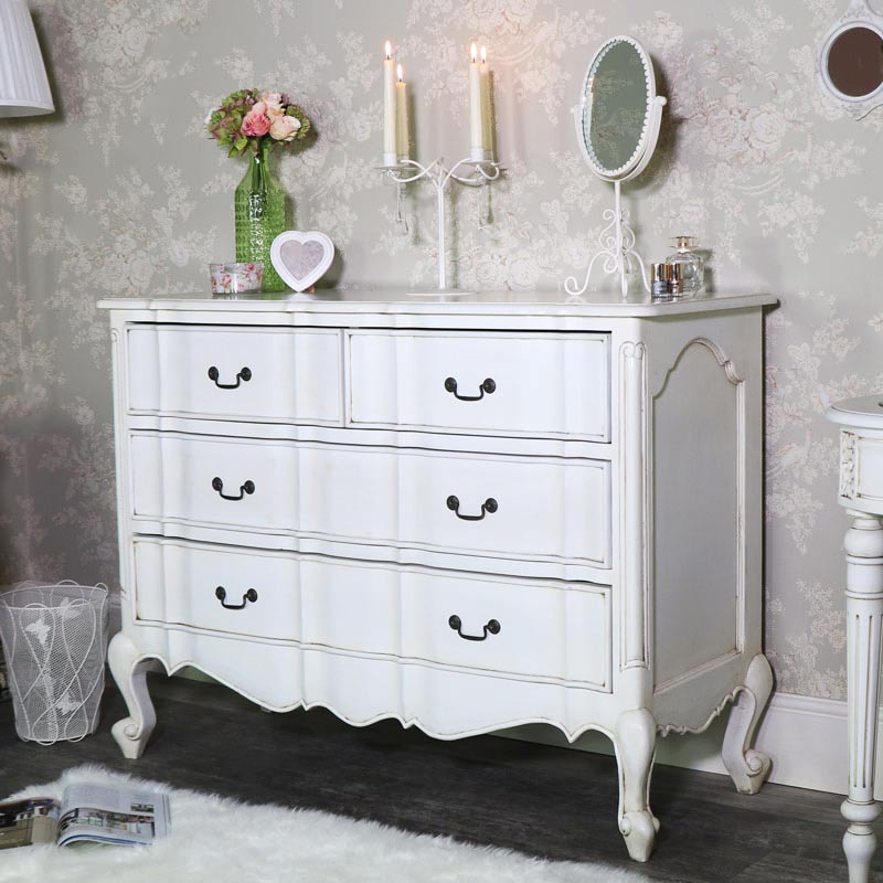 Cream Dressing Table Set, Chest of Drawers and Pair of Bedsides - Limoges Range