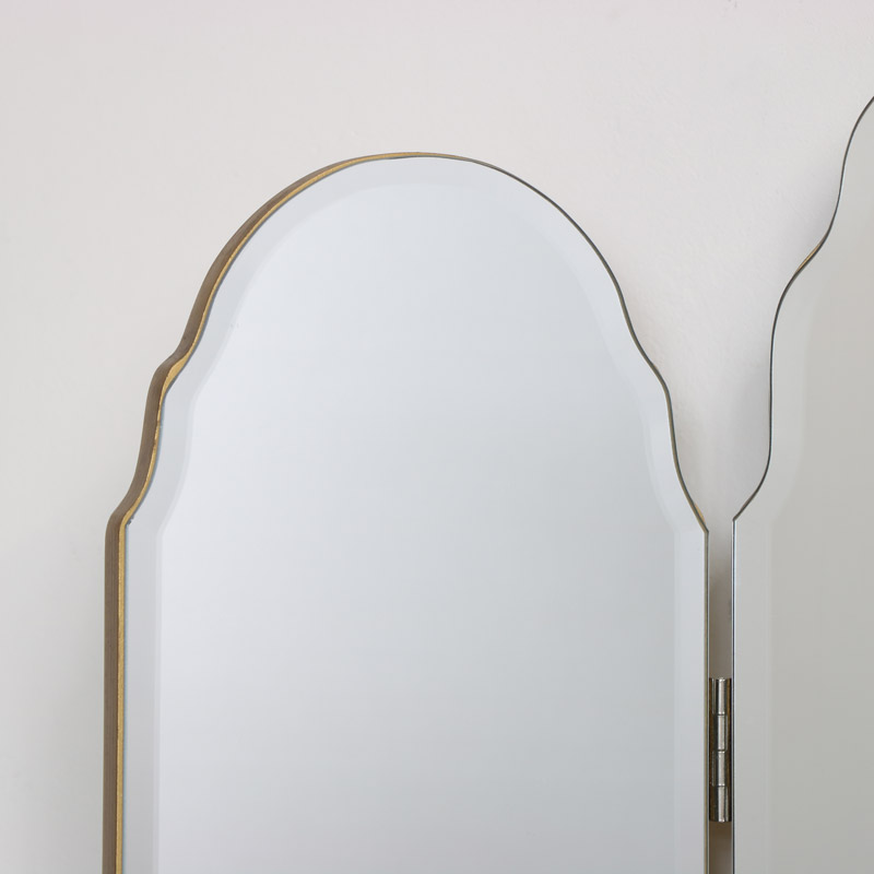 Arched Frameless Wall Mirror 40cm X 60cm Arched Frameless Wall Mirror 40cm X 60cm, Curved Frameless Vanity Mirror