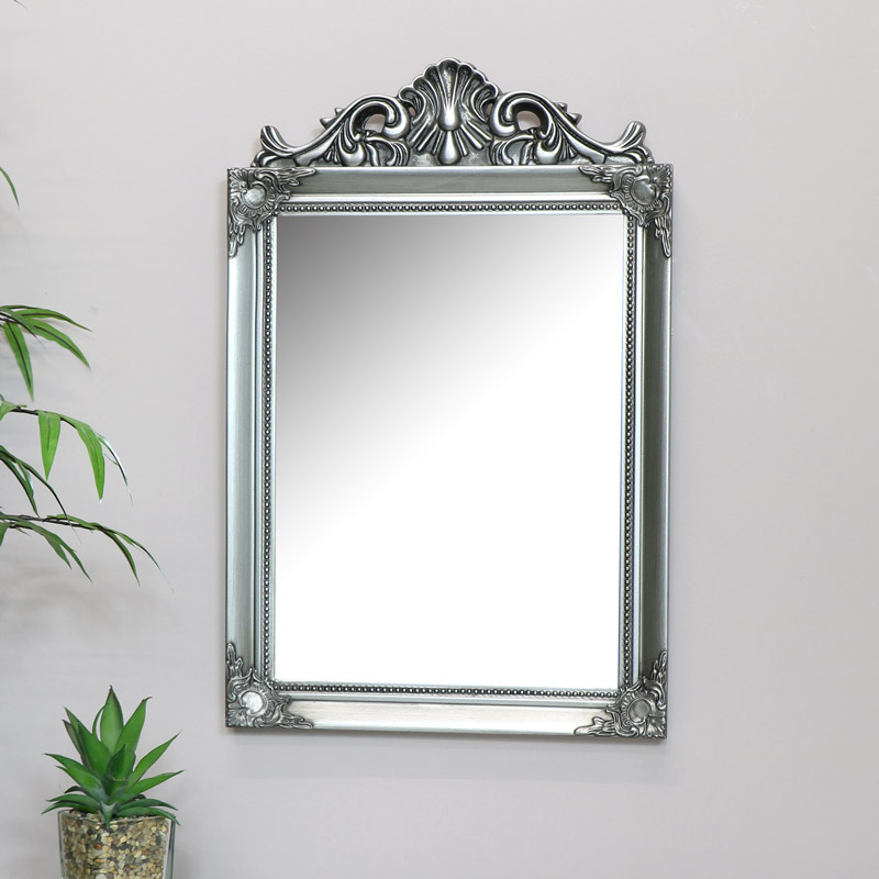 Antique Silver Wall Mirror 36cm x 55cm