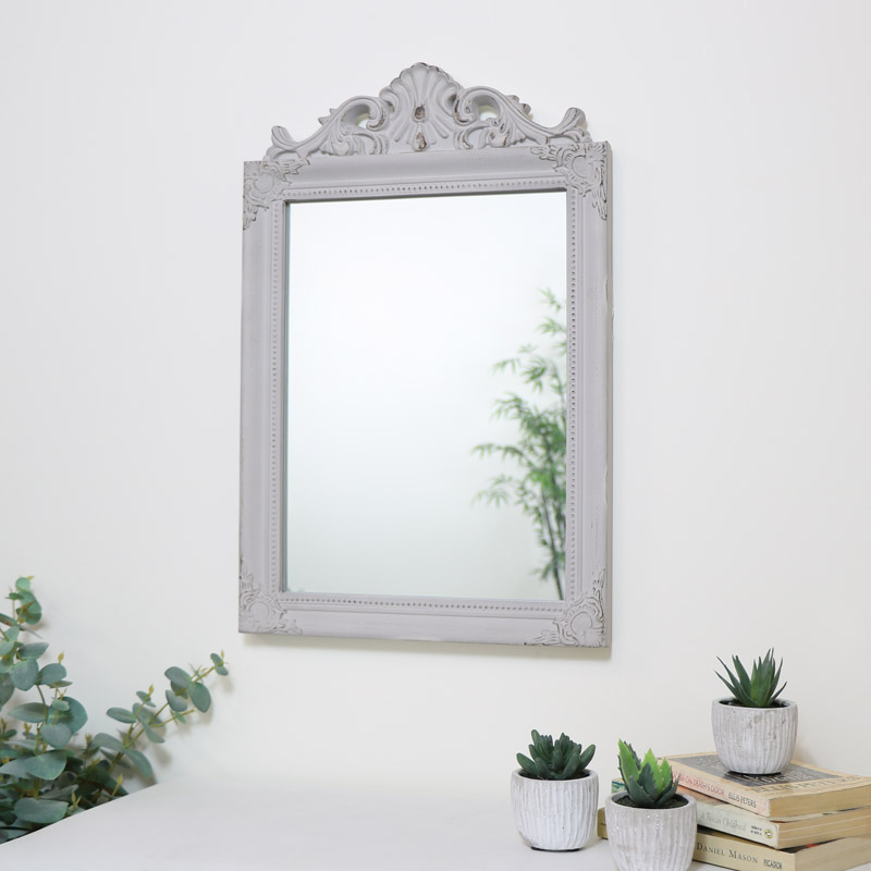 Antique Taupe Wall Mirror 36cm X 55cm
