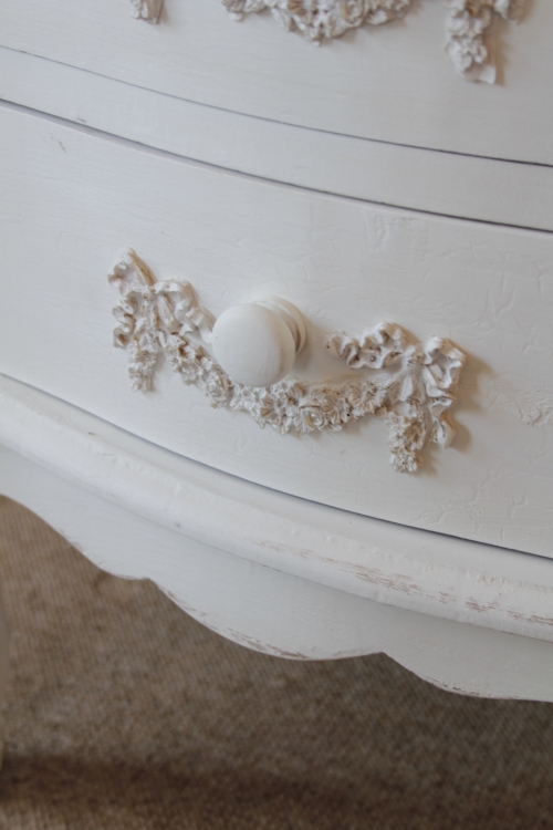 Antique white  3 drawer  chest/bedside table - ' Pays Blanc ' range