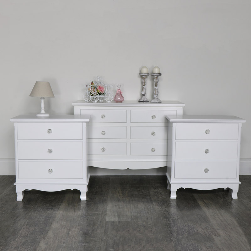 White Bedroom Storage Set Lila Range Melody Maison