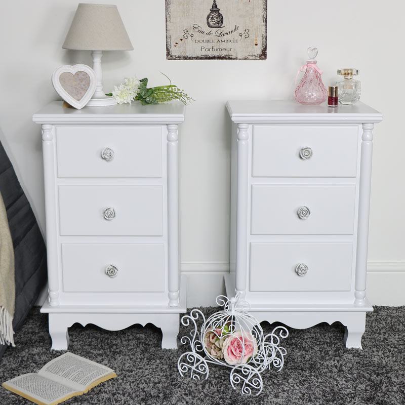 White Bedroom Set Wardrobe Dressing Table Set Chest Of Drawers And A Pair Of Bedside Tables Lila Range