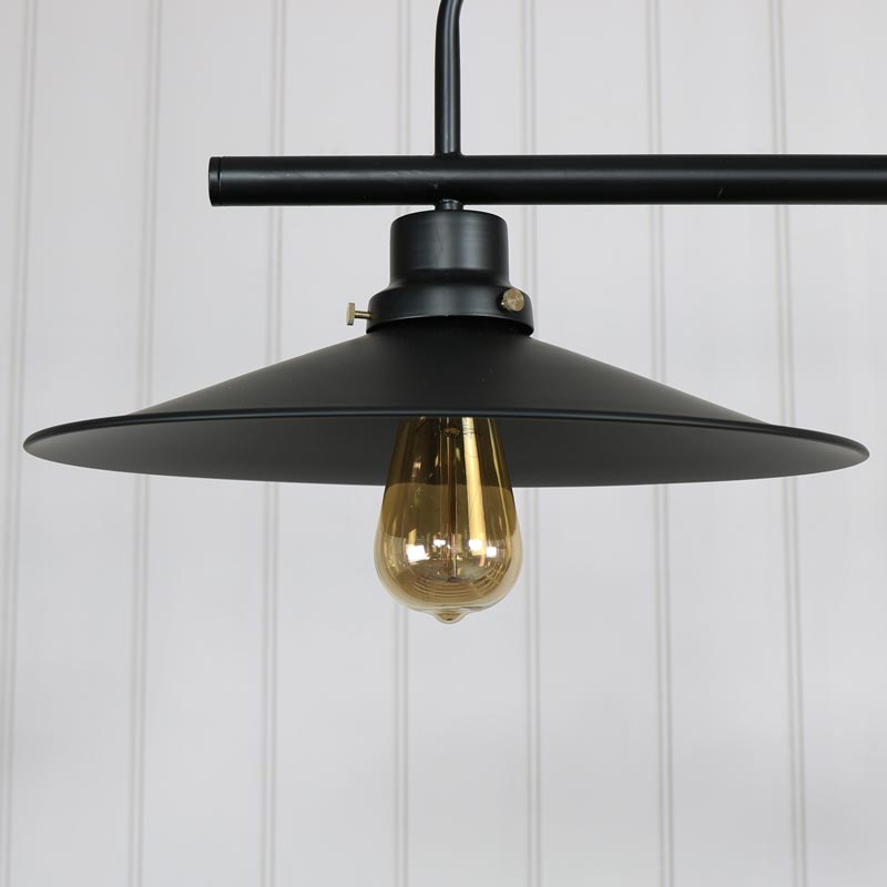 Black Metal Double Ceiling Light