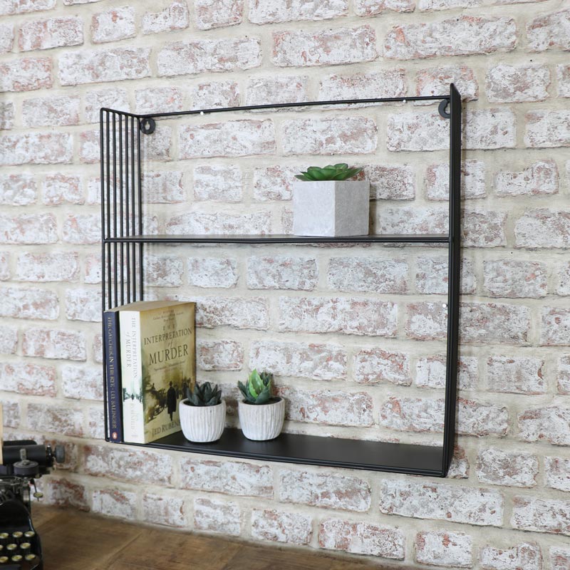 Black Metal Industrial Shelves