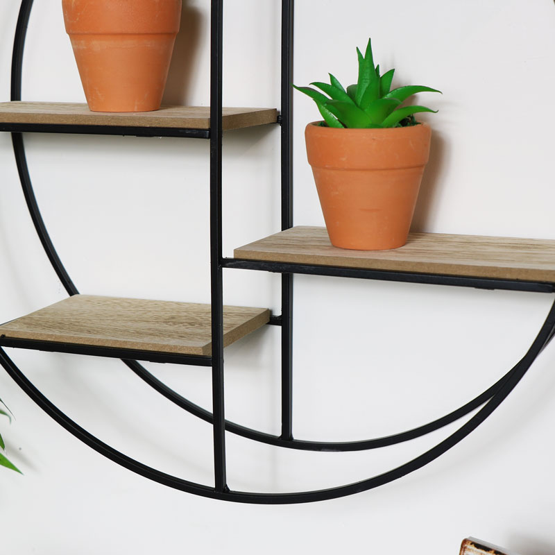 Wood And Metal Wall Shelves - Wall Design Ideas