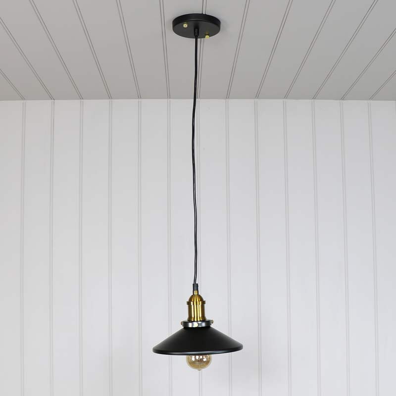 Black Retro Industrial Style Pendant Light Fitting