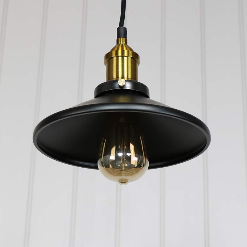 Black Retro Industrial Style Pendant Light Fitting