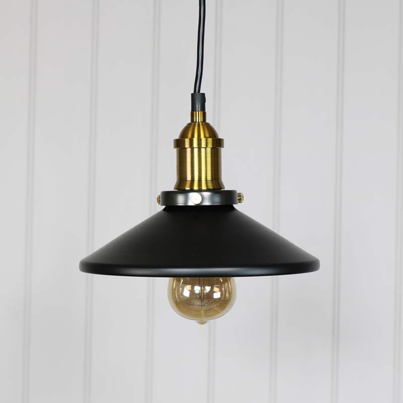 Black Retro Industrial Style Pendant Light Fitting