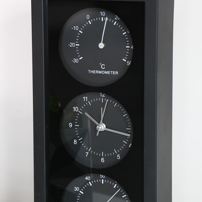 Black Thermo/Hydro Wall Clock