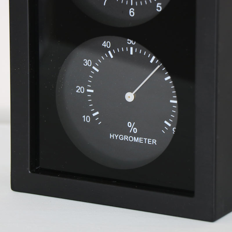 Black Thermo/Hydro Wall Clock