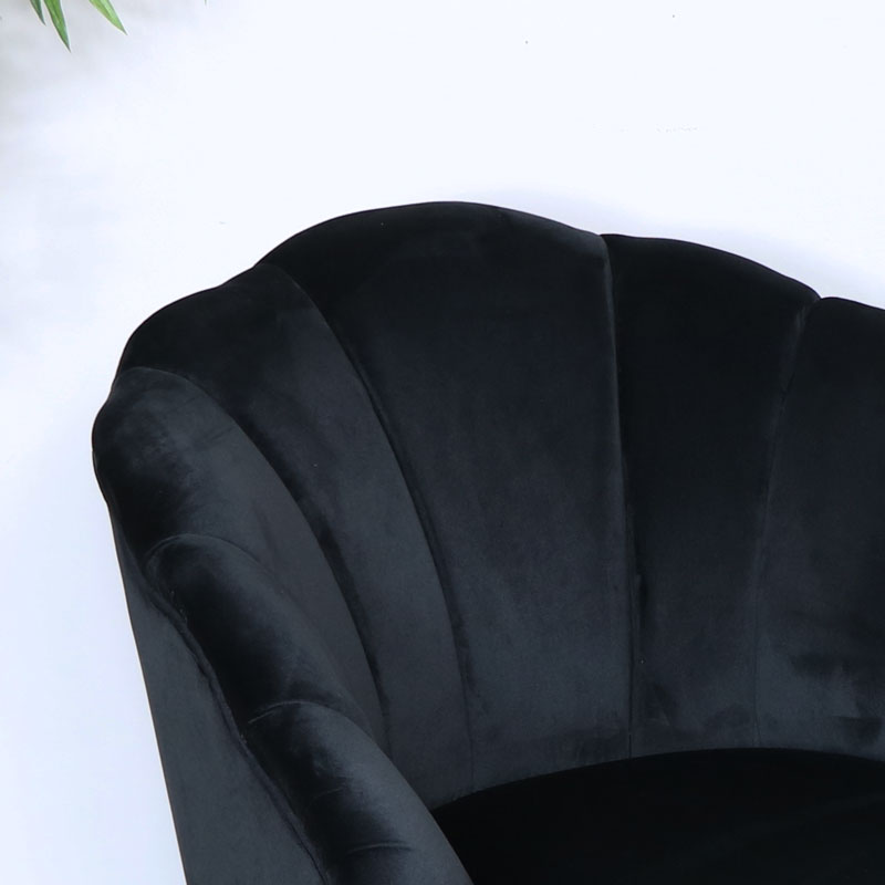 Black Velvet Shell Chair