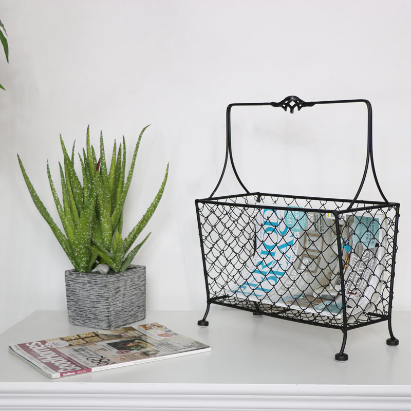 Black Vintage Magazine Rack 