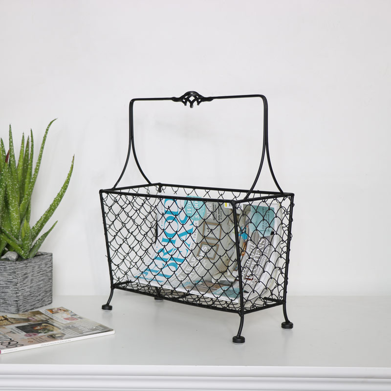 Black Vintage Magazine Rack 