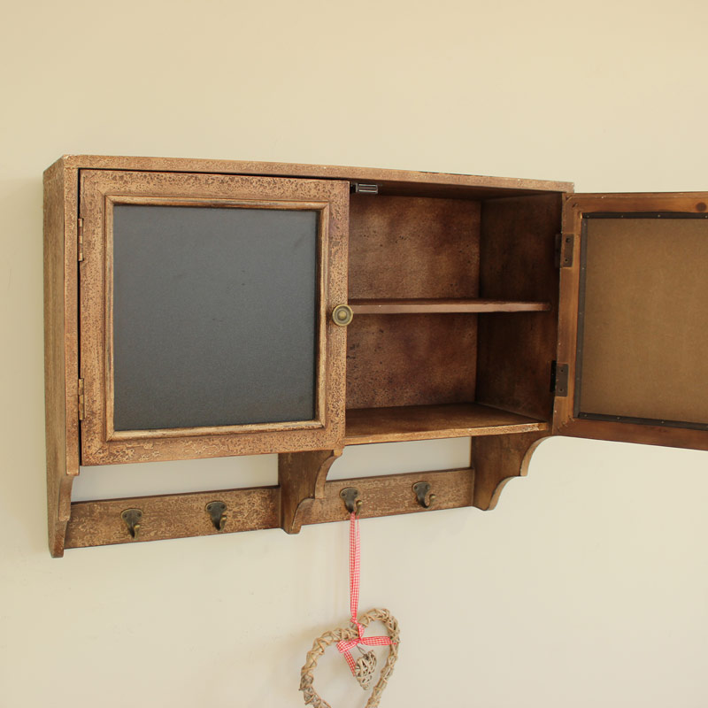 Blackboard Wall Cupboard with Hooks