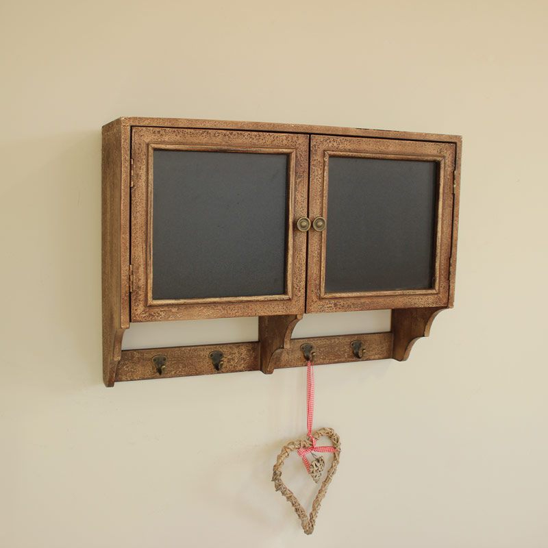 Blackboard Wall Cupboard with Hooks