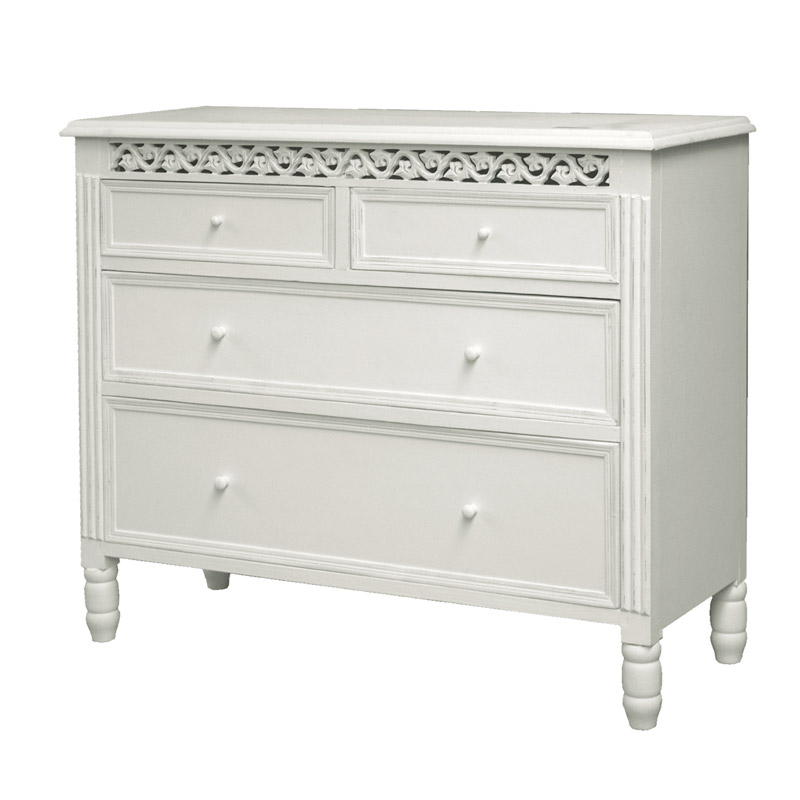 White 2 Over 2 Chest Of Drawers Blanche Range Melody Maison