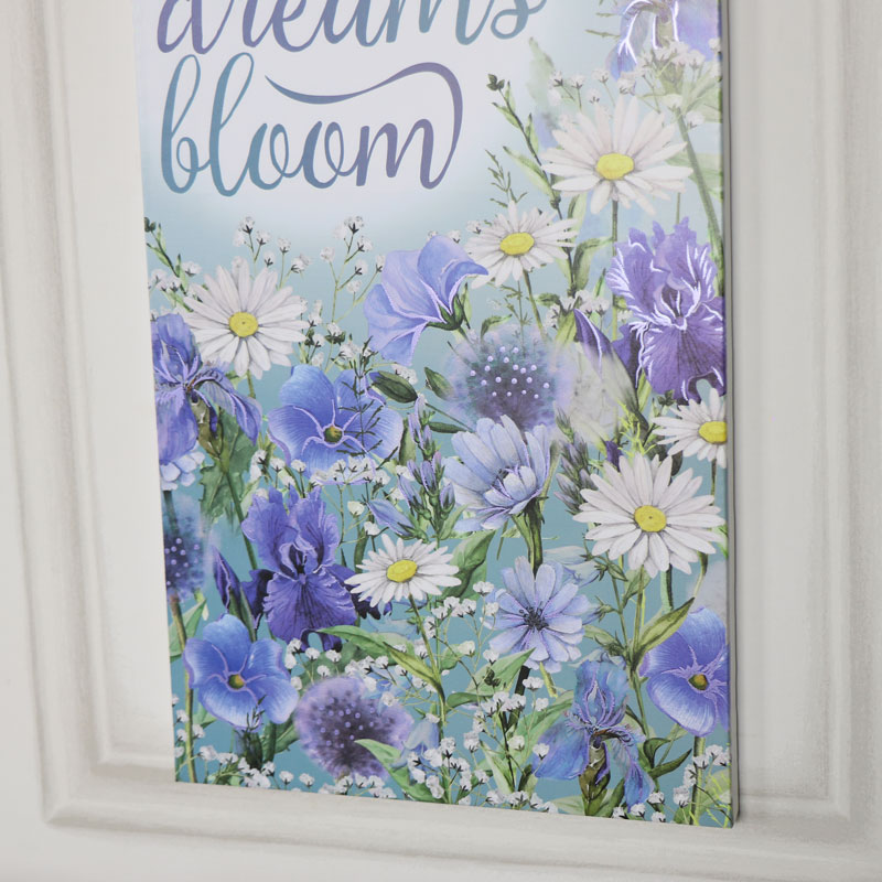 Blue Floral Wall Mounted Canvas Print