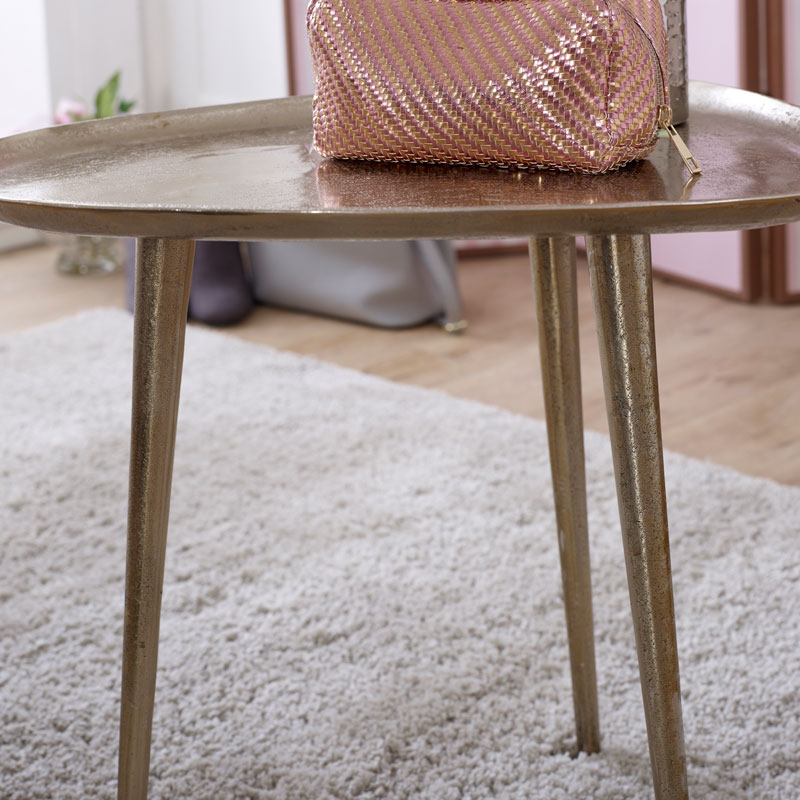 Brass Metal Tripod Side Table