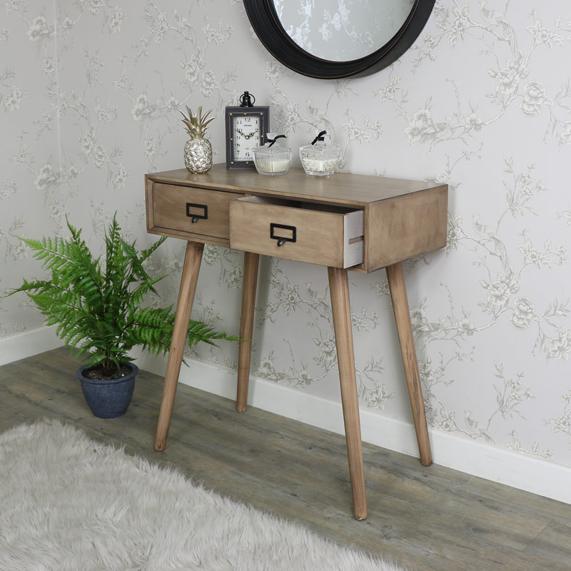Brixham Range - Two Drawer Wooden Console Table