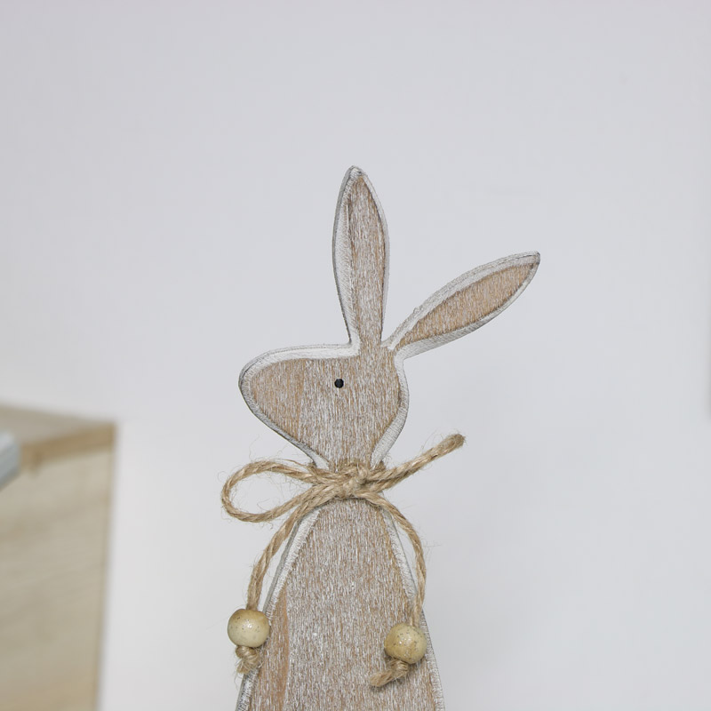 Brown Wooden Rabbit Decoration