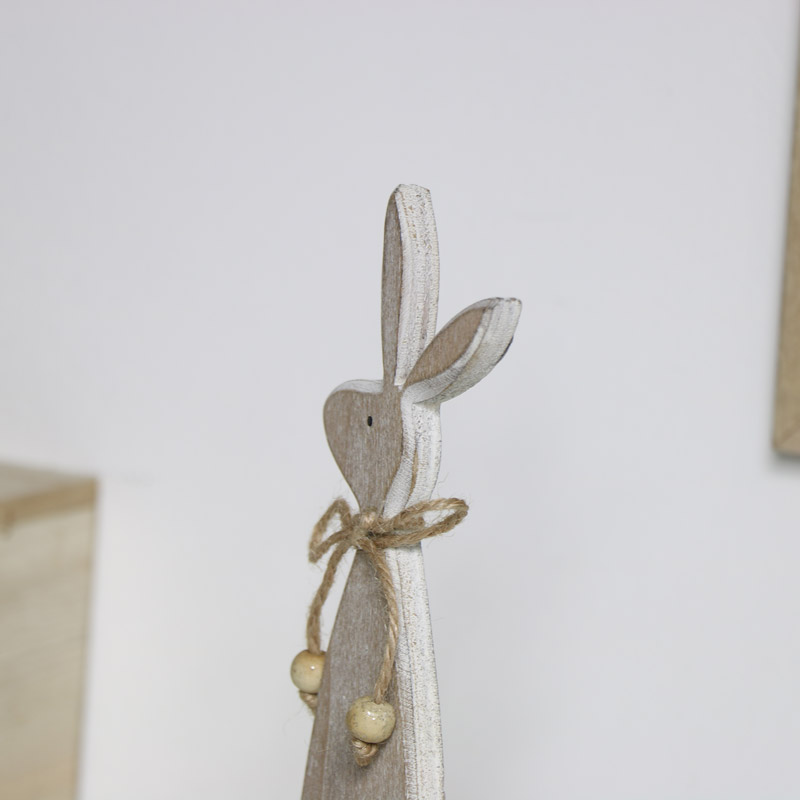 Brown Wooden Rabbit Decoration