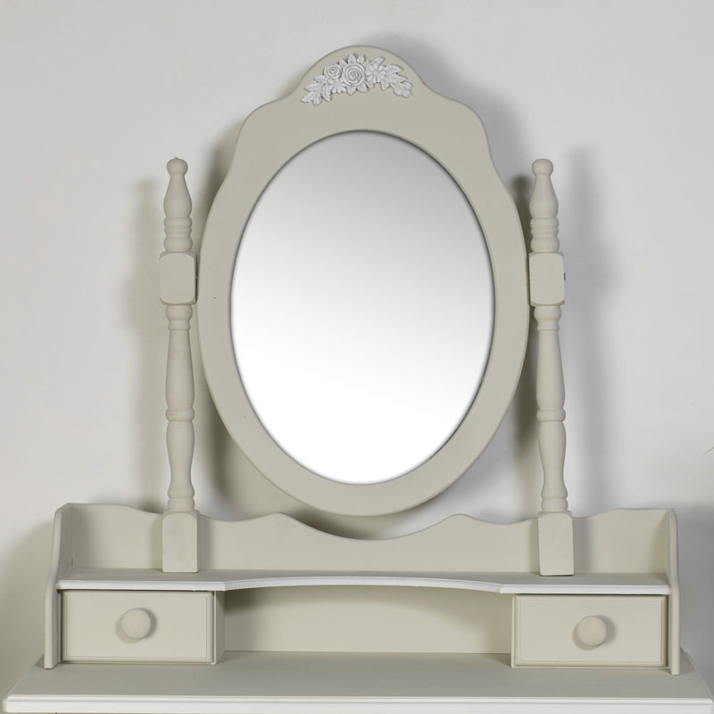 Grey Dressing Table with Tabletop Vanity Mirror - Claudette Range