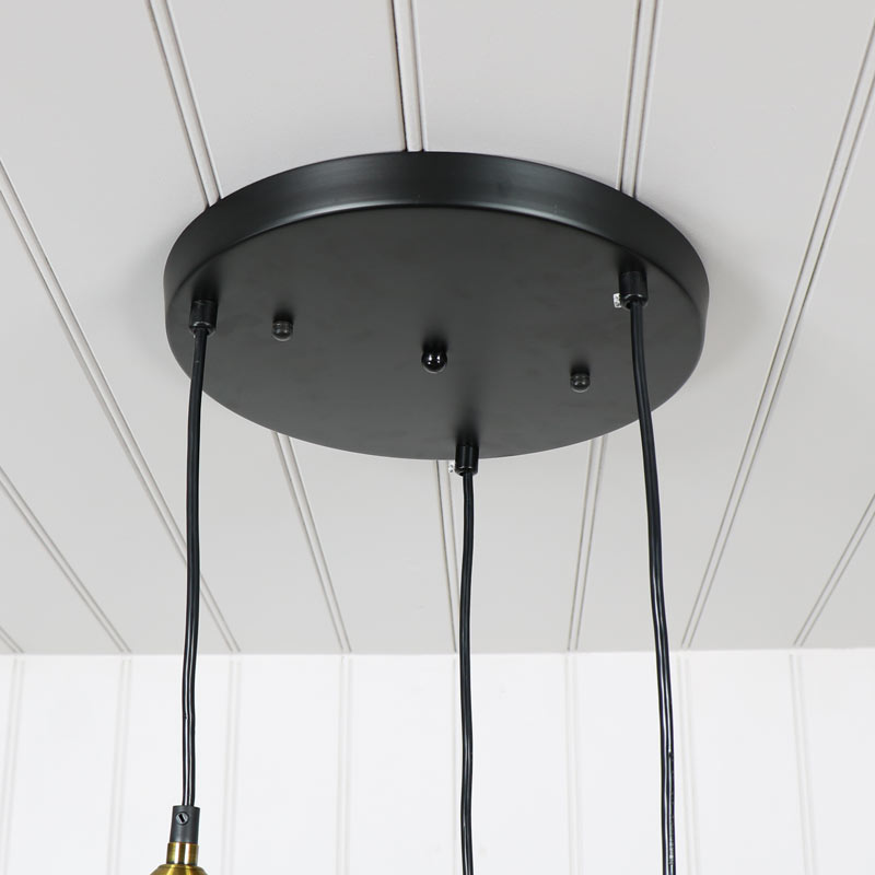 Black Metal 3 Light Ceiling Cluster