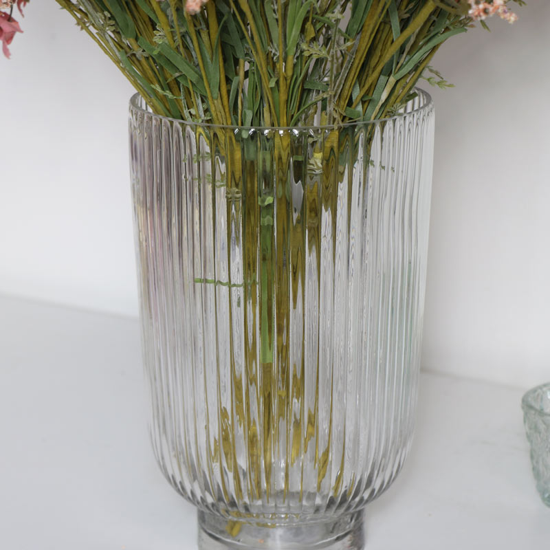 Clear Hurricane Glass Vase 