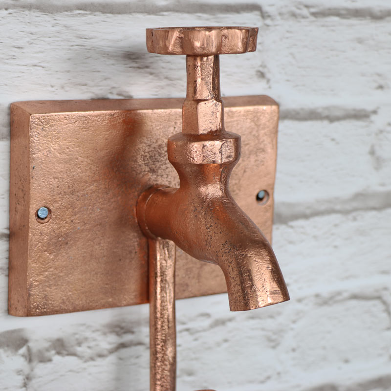 Copper Metal Tap Wall Hook