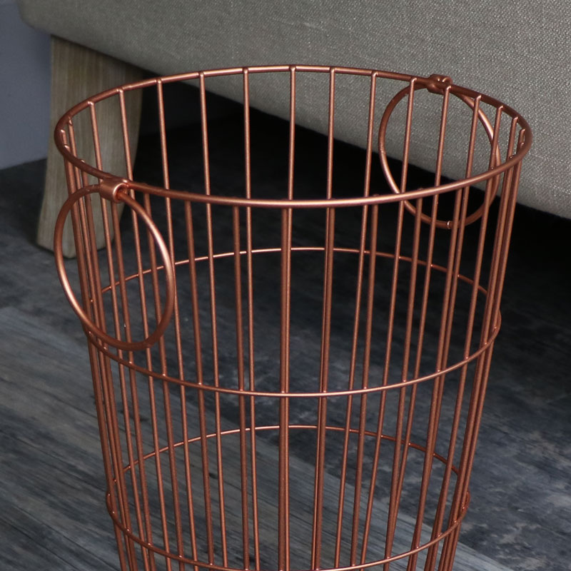 Copper Metal Waste Paper Basket bin