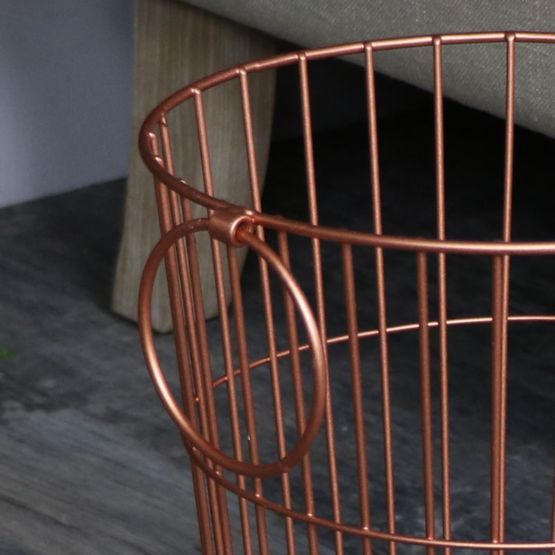 Copper Metal Waste Paper Basket bin