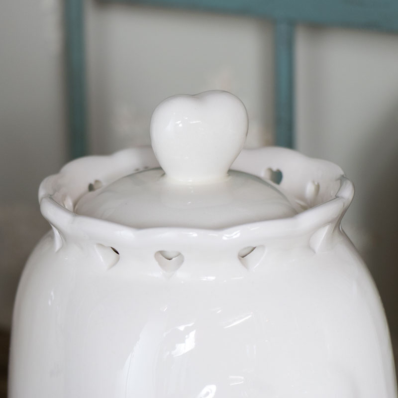 Country Heart Garlic Storage Jar