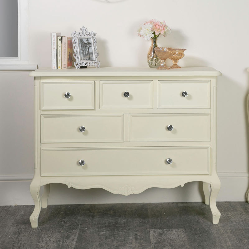 Cream Bedroom Furniture, Chest of Drawers, Dressing Table & Bedside Tables - Elise Cream Range