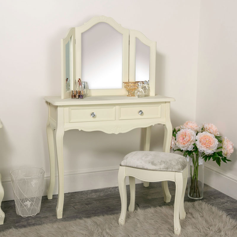 Cream Bedroom Furniture, Chest of Drawers, Dressing Table & Bedside Tables - Elise Cream Range