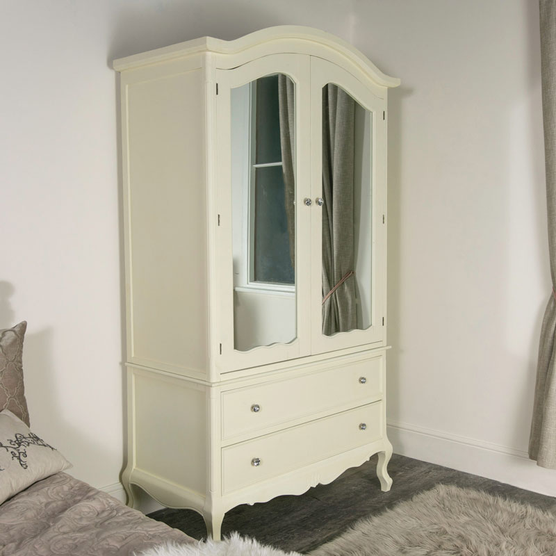 Cream Bedroom Furniture, Double Wardrobe, Chest of Drawers & Bedside Tables - Elise Cream Range