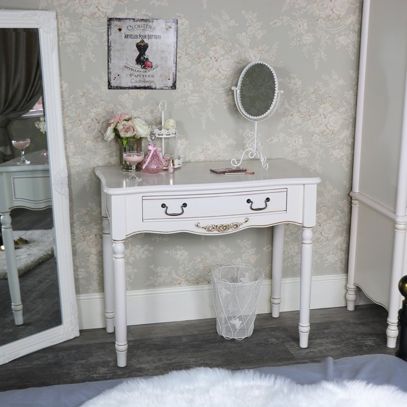 Cream Bedroom Furniture, Dressing Table & Pair of Bedside Tables - Adelise Range