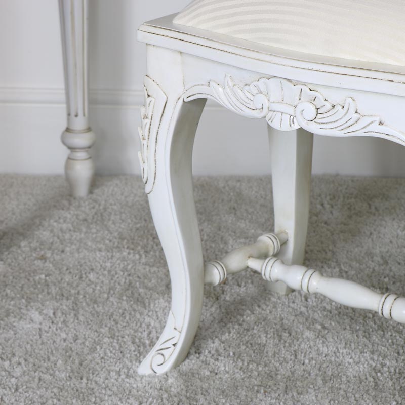 Cream Cushioned Dressing Table Stool - Limoges Range