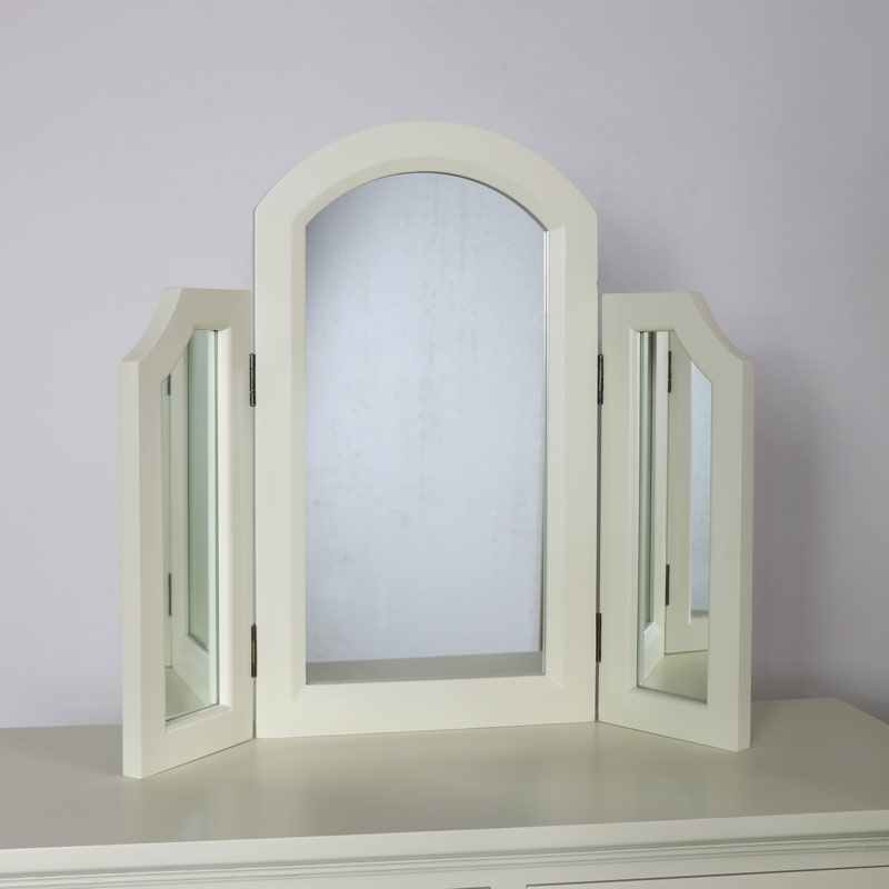 Cream Dressing Table, Mirror & Stool Set - Daventry Cream Range SECONDS ITEM