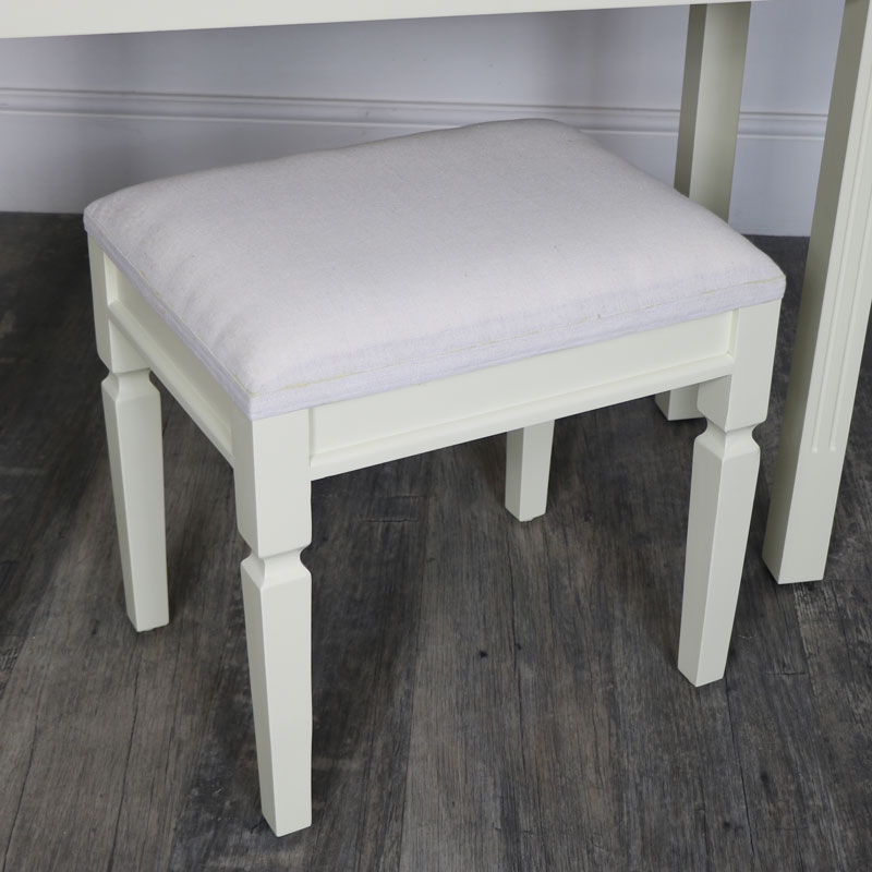 Cream Dressing Table, Mirror & Stool Set - Daventry Cream Range SECONDS ITEM