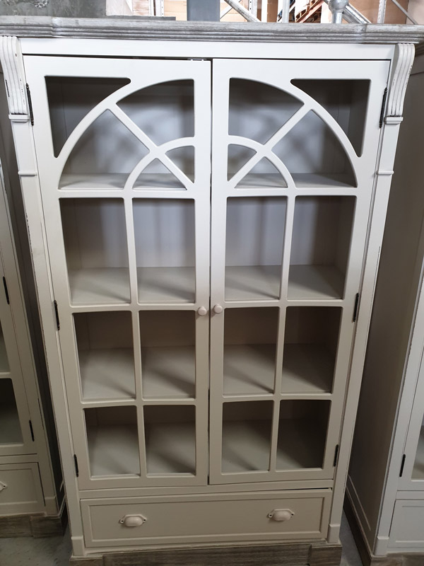 Cream Glazed Display Cabinet - Lyon Range SECONDS ITEM 3034