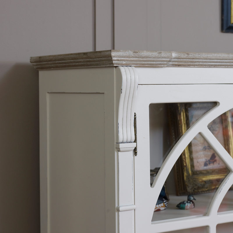 Cream Glazed Display Cabinet - Lyon Range SECONDS ITEM 3034