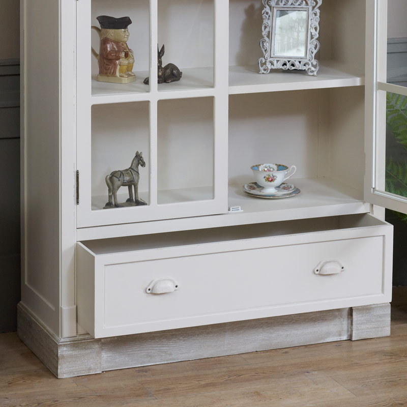 Cream Glazed Display Cabinet - Lyon Range