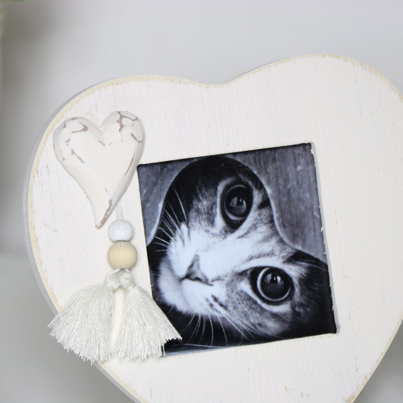 Cream Heart Photo Frame